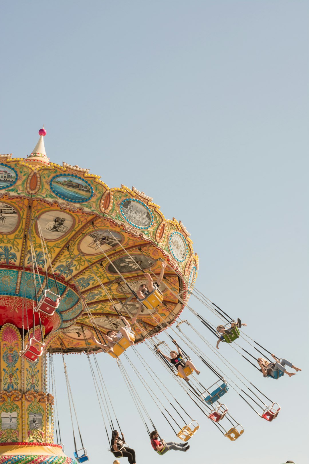 Family enjoying a holiday at an amusement park