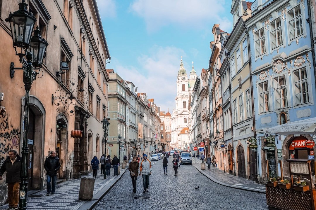 Family sightseeing in a European city