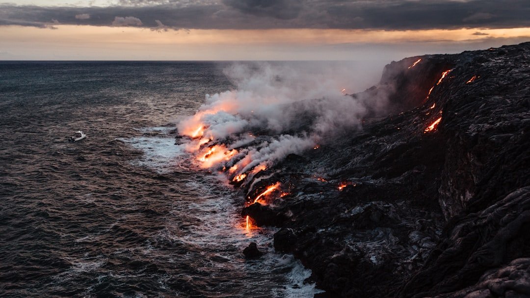 Volcanic lava flows in Hawaii Volcanoes National Park