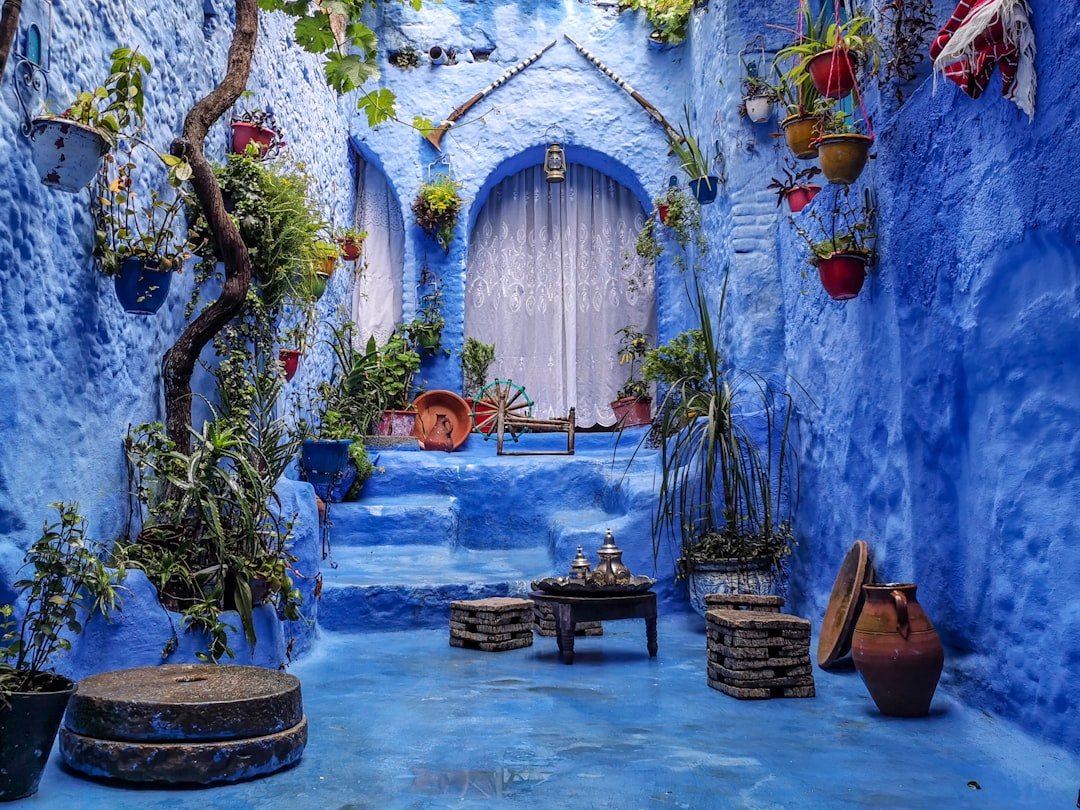 Traditional Moroccan riad courtyard interior