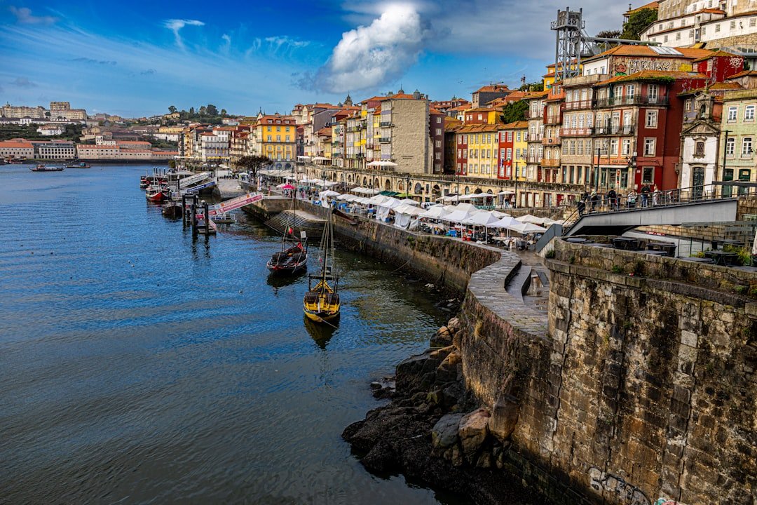 Colorful houses by the Douro River in Porto Portugal