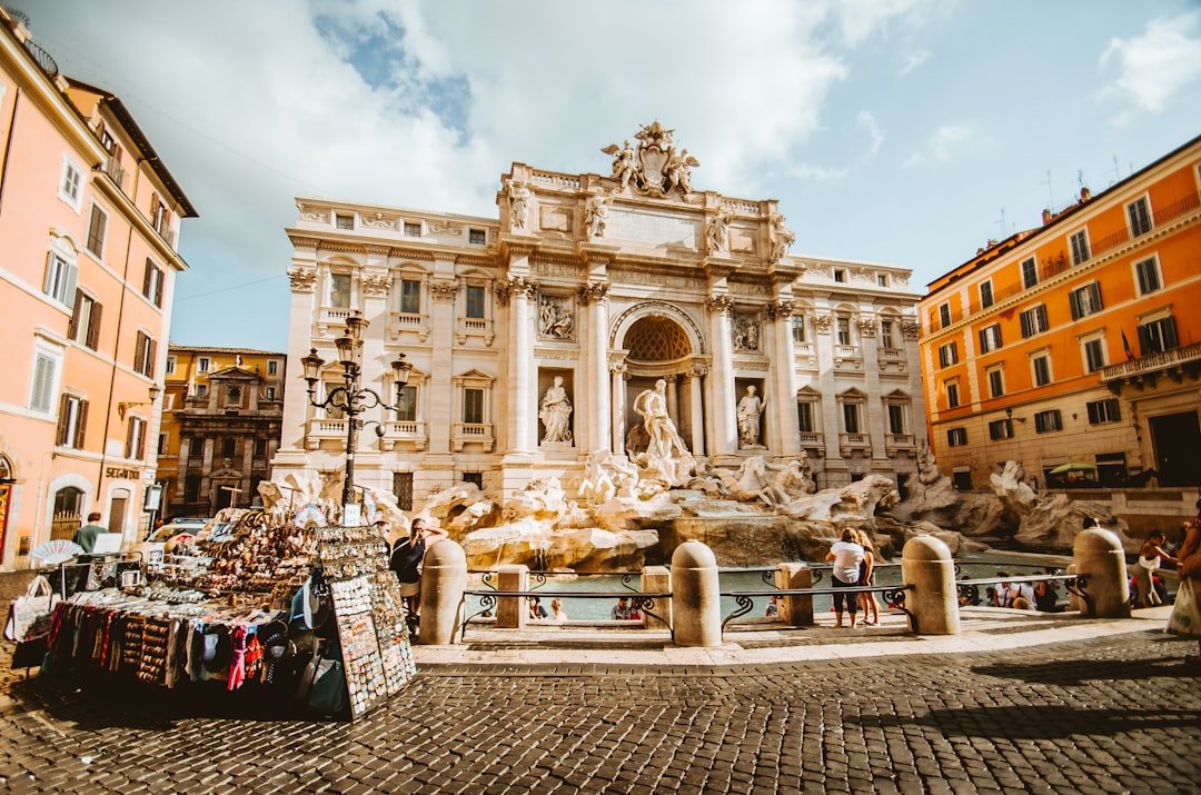 The famous Trevi Fountain in Rome Italy