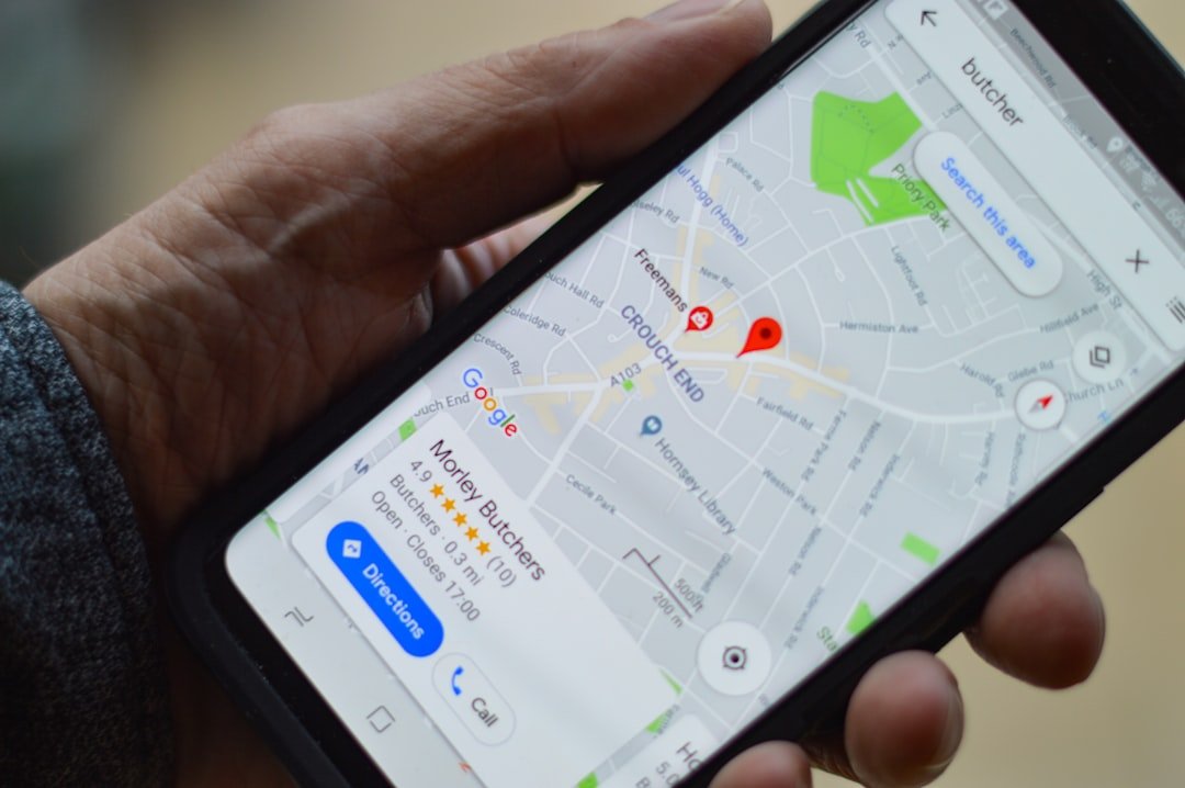 Traveller using smartphone navigation and map apps