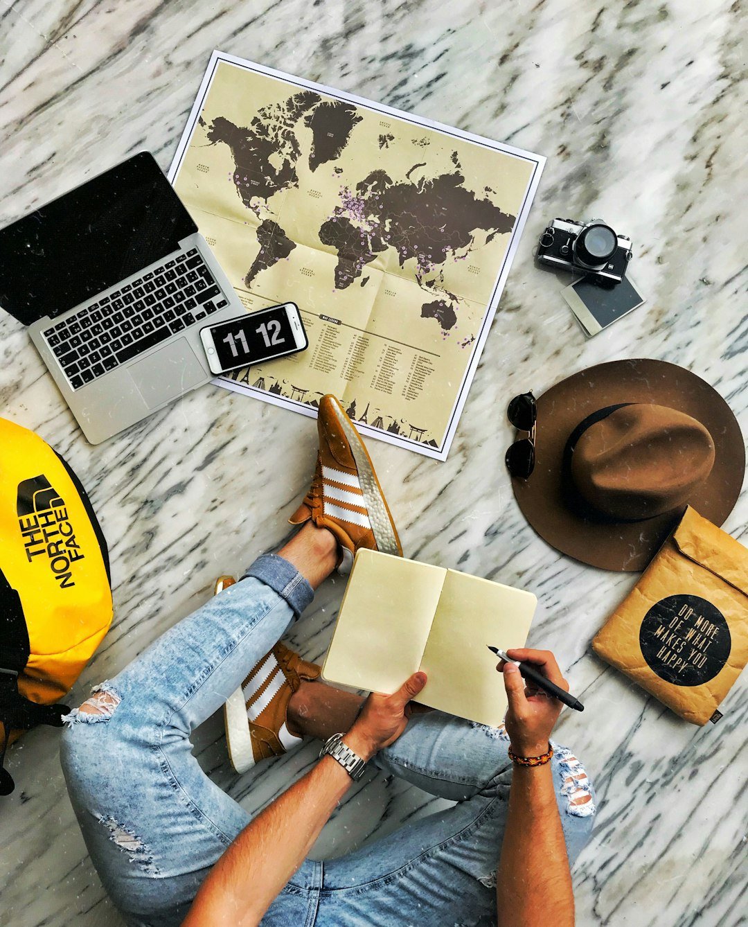 Researching and planning a trip on a computer